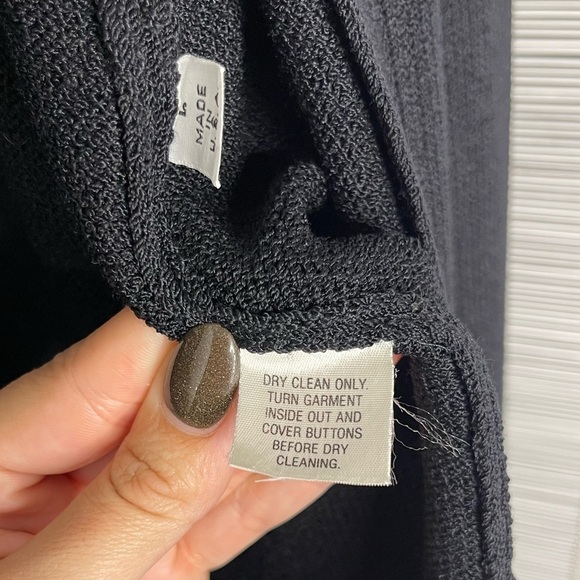 St. John Basics Black Knit Cardigan Gold Button Detail Size L - Picture 8 of 10